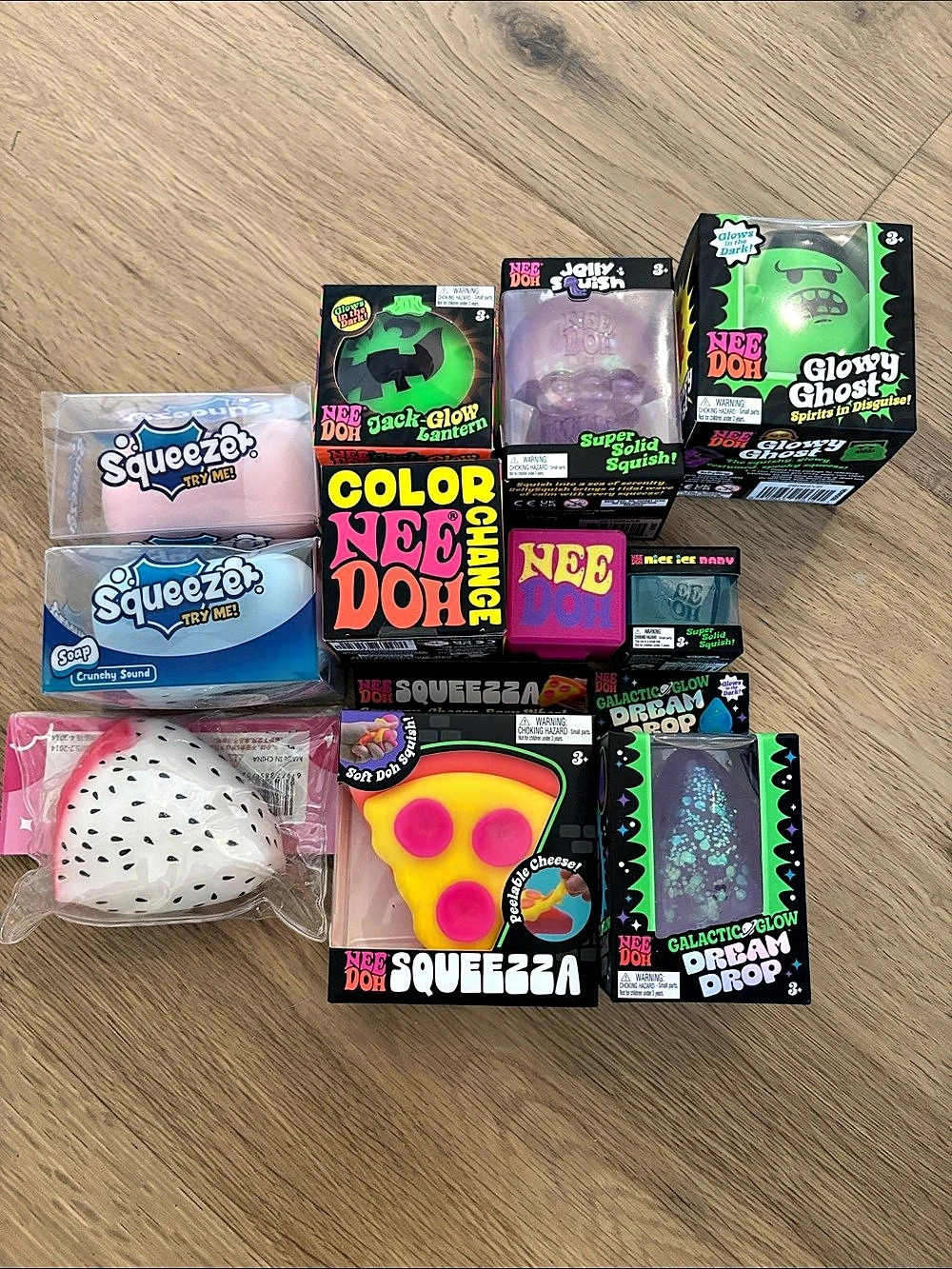 Needoh Lot everything pictured.NeeDohween,SqueezaPizza,GalacticGlow,JellySquish&